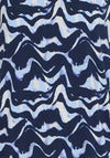 Fransa Seen Wave V Neck T-Shirt, Navy Blazer