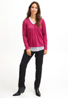 Fransa Faux Two-Piece Sweater, Very Berry Mix
