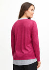 Fransa Faux Two-Piece Sweater, Very Berry Mix