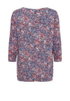 Fransa Mini Splatter Printed Top, Bellwether Blue & Red