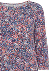 Fransa Mini Splatter Printed Top, Bellwether Blue & Red