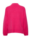 Fransa V-Neck Knitted Sweater, Bright Rose