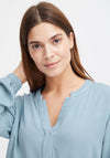 Fransa Haida Waffle Textured Pattern Blouse, Endless Sky
