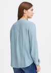 Fransa Haida Waffle Textured Pattern Blouse, Endless Sky