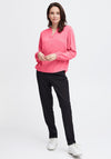 Fransa Haida Waffle Textured Pattern Blouse, Carmine Rose