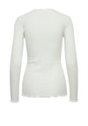 Fransa Hizamond Lettuce Hem Top, White