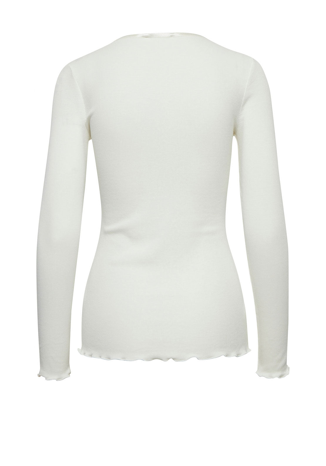 Fransa Hizamond Lettuce Hem Top, White