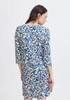 Fransa Seen V-Neck Tunic Mini Dress, Beaucoup Blue