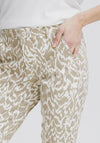 Fransa Tessa Slim Leg Print Trousers, Sand