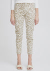 Fransa Tessa Slim Leg Print Trousers, Sand
