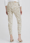 Fransa Tessa Slim Leg Print Trousers, Sand