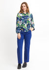 Fransa Floral Print Long Sleeved Shirt, Blue Multi