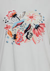 Fransa Floral Graphic Print T-Shirts, White