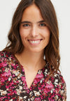 Fransa Floral Print Blouse, Very Berry