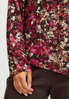 Fransa Floral Print Blouse, Very Berry