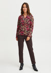 Fransa Floral Print Blouse, Very Berry