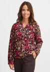 Fransa Floral Print Blouse, Very Berry