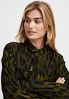 Fransa Leoni Leopard Print Shirt, Rifle Green