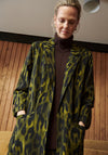 Fransa Leoni Leopard Print Long Blazer Jacket, Rifle Green