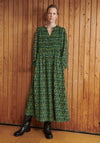 Fransa Watercolour Print Maxi Dress, Porcelain Green Mix