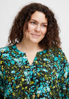 Fransa Curve Floral Print Blouse, Porcelain Green