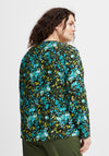 Fransa Curve Floral Print Blouse, Porcelain Green