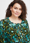 Fransa Curve Floral Print Tunic Blouse, Porcelain Green