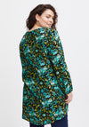 Fransa Curve Floral Print Tunic Blouse, Porcelain Green
