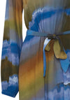 Fransa Ombre Print A-Line Maxi Dress, Blue Multi