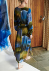 Fransa Ombre Print A-Line Maxi Dress, Blue Multi