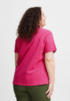 Fransa Curve Printed T-shirt, Very Berry