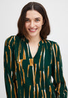 Fransa V-Neck Stripe Print Blouse, Ponderosa Pine