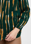 Fransa V-Neck Stripe Print Blouse, Ponderosa Pine