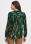 Fransa V-Neck Stripe Print Blouse, Ponderosa Pine