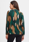 Fransa Dany V-Neck Print Blouse, Breen