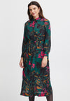 Fransa Illi Woven Floral Midi Shirt Dress, Ponderosa Pine