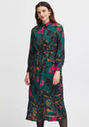 Fransa Illi Woven Floral Midi Shirt Dress, Ponderosa Pine