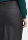 Fransa Malin Coated Midi Pencil Skirt, Black