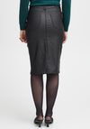 Fransa Malin Coated Midi Pencil Skirt, Black
