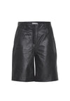 Fransa Faux Leather Shorts, Black