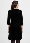 Fransa Cassandra Velour Knee Length Dress, Black