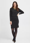 Fransa Shimmery Midi Jersey Dress, Black
