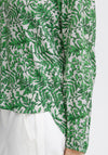 Fransa Ilje V- Neck Leaf Print Top, Online Lime