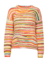 Fransa Manny Striped Knitted Sweater, Barbados Cherry Mix