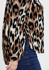 Fransa Curve V-Neck Leopard Print Top, Tigers Eye