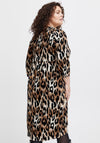 Fransa Curve Elastic Waist Leopard Print Mini Dress, Tigers Eye