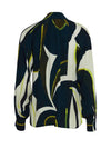 Fransa Lena Abstract Print Blouse, Navy & Yellow