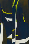 Fransa Lena Abstract Print Knee Length Shirt Dress, Navy & Yellow