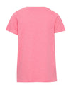 Fransa Evie Text Print T-Shirt, Carmine Rose Mix