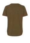 Fransa Savannah Round Neck Graphic T-Shirt, Dark Olive Mix